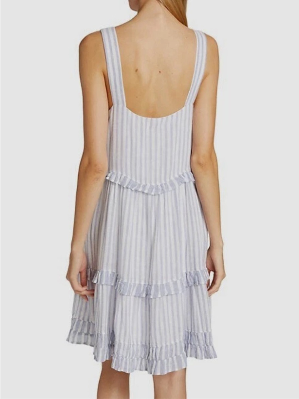 Rails Sandy mini dress blue iris striped linen blend Medium - Picture 3 of 13